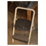 Cosco 2-Step Stool - Folding White Metal Frame, Black Treads