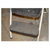 Cosco 2-Step Stool - Folding White Metal Frame, Black Treads