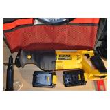 DeWALT 20V MAX Cordless Drill/Recip Saw Kit With Grinder - 2 Batteries, Charger, Blades, Bags