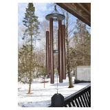 Copper Wind Chime - 6 Tubes, Rust Patina, Hex Windcatcher Outdoor Decor
