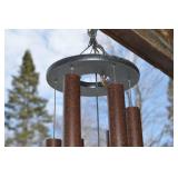 Copper Wind Chime - 6 Tubes, Rust Patina, Hex Windcatcher Outdoor Decor