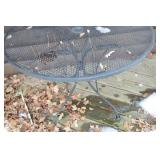 Round Metal Patio Table - 40 Inch Mesh Top, Outdoor Deck Garden