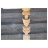 Hand-Carved Wooden Birdhouse on Turned Post Pedestal - Rustic Garden Decor