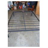 Black Metal Bed Frame with Slats Queen Size