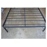 Black Metal Bed Frame with Slats Queen Size