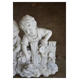 Three Children Figurine - Welcome Sign Fence Decorative Sculpture