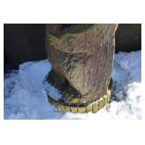 Hand-Carved Wooden Bear Sculpture - Tall Outdoor Statue 63 in