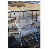 Metal Outdoor Patio Furniture Set - 2 Chairs & Round Mesh Table