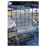 Metal Outdoor Patio Furniture Set - 2 Chairs & Round Mesh Table