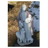Jesus with Lamb Statue - Outdoor Garden Figure, Approximately 38 Inches Tall