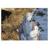 Jesus with Lamb Statue - Outdoor Garden Figure, Approximately 38 Inches Tall