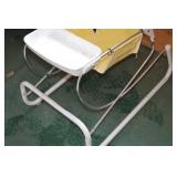 Baby High Chair with Tray - Yellow Fabric Seat, Chrome Frame