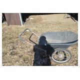 Wheelbarrow - Two-Wheel Garden Cart with Steel Frame, Grey Tub