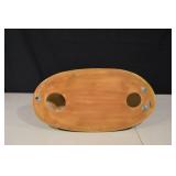 Ceramic Deer Figurine With Antlers - Lying Resin Sculpture, Green Base, About 15 In Long