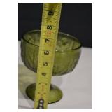 Assorted Colored Glass Dishes & Goblet - 5-Piece Set