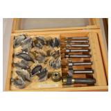 Router Bit Set in Wooden Case - Carbide Cutters, Assorted Bits & Star Cutter