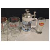 Schmidt/Miller High Life/Budweiser Beer Glasses & Stein - 11 Pieces (Lot of 11)
