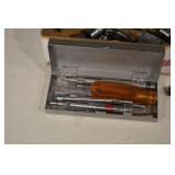 Assorted Socket Set with Wrenches, Bits, and Orange-Handle Screwdrivers