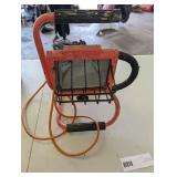 Vintage Electric Heat Lamp with Pink Frame & Protective Basket