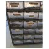 Industrial Metal Hardware Organizer Cabinet with Labeled Drawers - Nuts, Bolts, Screws