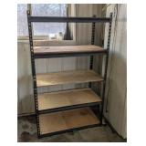 5-Tier Steel Shelving Rack with Plywood Shelves - Black Garage/Workshop Storage