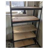 5-Tier Steel Shelving Rack with Plywood Shelves - Black Garage/Workshop Storage