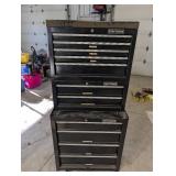 Craftsman 2-Piece Rolling Tool Chest Set on Wheels - Black Metal with Locks