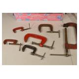 C-Clamps & Bar Clamps - Assorted Heavy-Duty Steel, Mixed Sizes