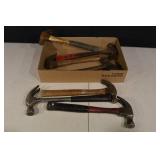 Claw Hammers - Mixed Lot with Wood/Metal Handles (Lot of 6)