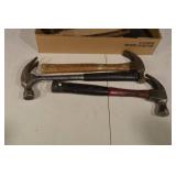 Claw Hammers - Mixed Lot with Wood/Metal Handles (Lot of 6)