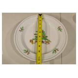 Holiday Hostess China Christmas Tree Pattern Dinnerware Set - Plates, Cups, Creamer, Sugar