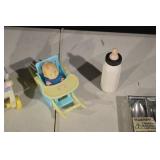 Miniature Baby Doll Stroller Set - 2 Prams & Accessories (Lot of 5)