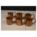 Copper Moscow Mule Mugs Set of 6 - Hammered Finish