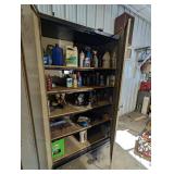 Storage Cabinet - Beige 2-Door Steel, On Casters