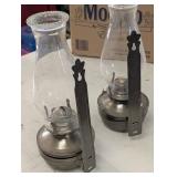 Vintage Hurricane Lanterns - Glass Chimneys (Lot of 2)