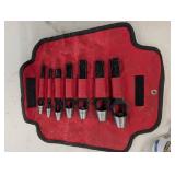 Jonol 7pc Arch Punch Set Leather Punch Tools in Red Roll Case