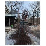 Windmill Garden Wind Turbine on Metal Stand - Decorative Yard Display