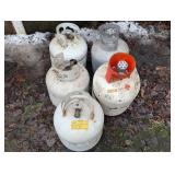 Lot Of 5 Propane Tanks