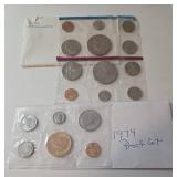 US Mint Proof Sets from 1974 and 1975. 18 Coins
