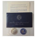 1972 Eisenhower 'Ike' Dollar - Blue Label - 40% Silver