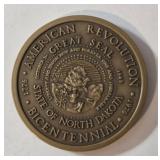 1776-1976 American Revolution. State of ND Bronze Bicentennial Coin.-GREAT PIECE