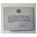 1732-1982 George Washington Silver Commemorative Half Dollar Coin. Recognition of George Washington 250th Anniversary of his birth. - COA