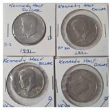 1 -1971 Kennedy Half Dollar, 1 - 1971D Kennedy Half Dollar and 2 - 1972D Kennedy Half Dollars