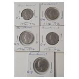 5 - (1776-1976) Quarter Dollars
