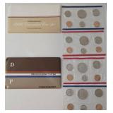1984 and 1986  Uncirculated Coin Set - United States Mint - P and D