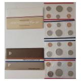 1984 and 1986  Uncirculated Coin Set - United States Mint - P and D