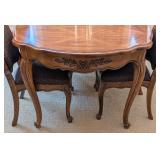 DR - Vintage Thomasville Dining Table Set with 2 Leaves, 6 Chairs