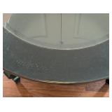 LR - Stylish Round Wood & Glass Coffee Table, Black Finish