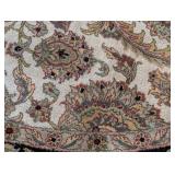 LR - Magnolia Round Ivory/Black Oriental Rug 8 ft 2 in Diameter