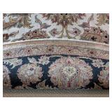 LR - Magnolia Round Ivory/Black Oriental Rug 8 ft 2 in Diameter